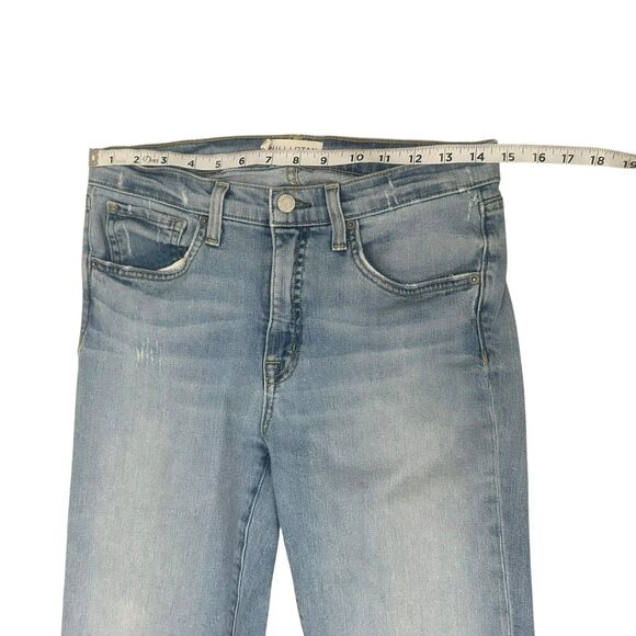 Nili Lotan Jeans Womens 29x32 Blue Celia Flare Leg Made in USA Distressed Denim - Picture 6 of 12